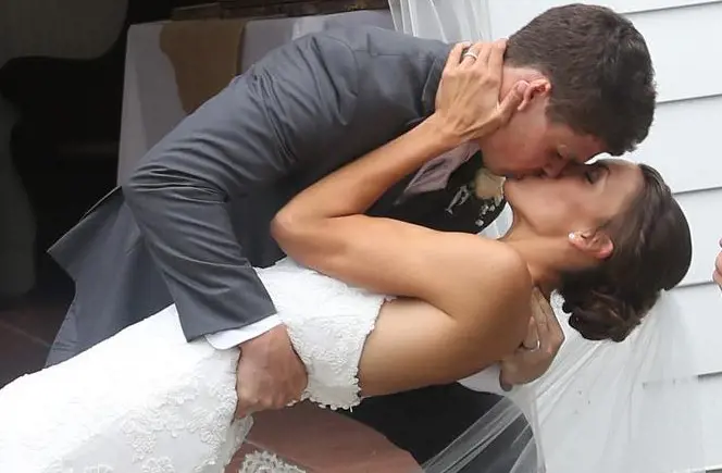 The Carpenter couple wed after two years of dating.