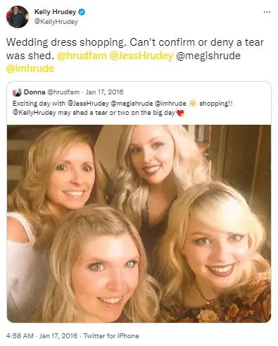 Kelly and Donna also posted about their daughter's wedding dress shopping.