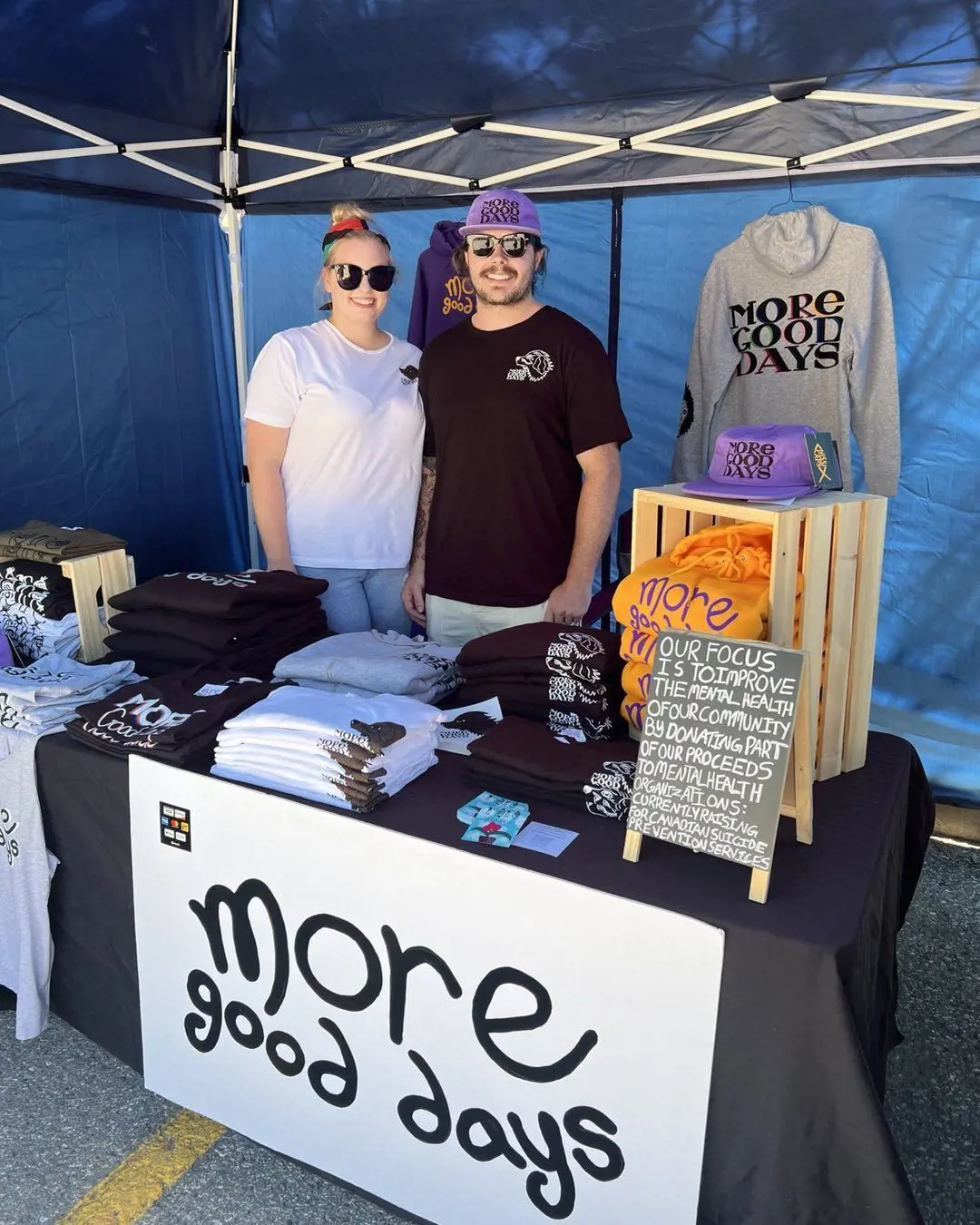 More Good Days Clothing is an initiative by Kaitlin Hrudey. The company's main focus is to improve the community's mental health. 