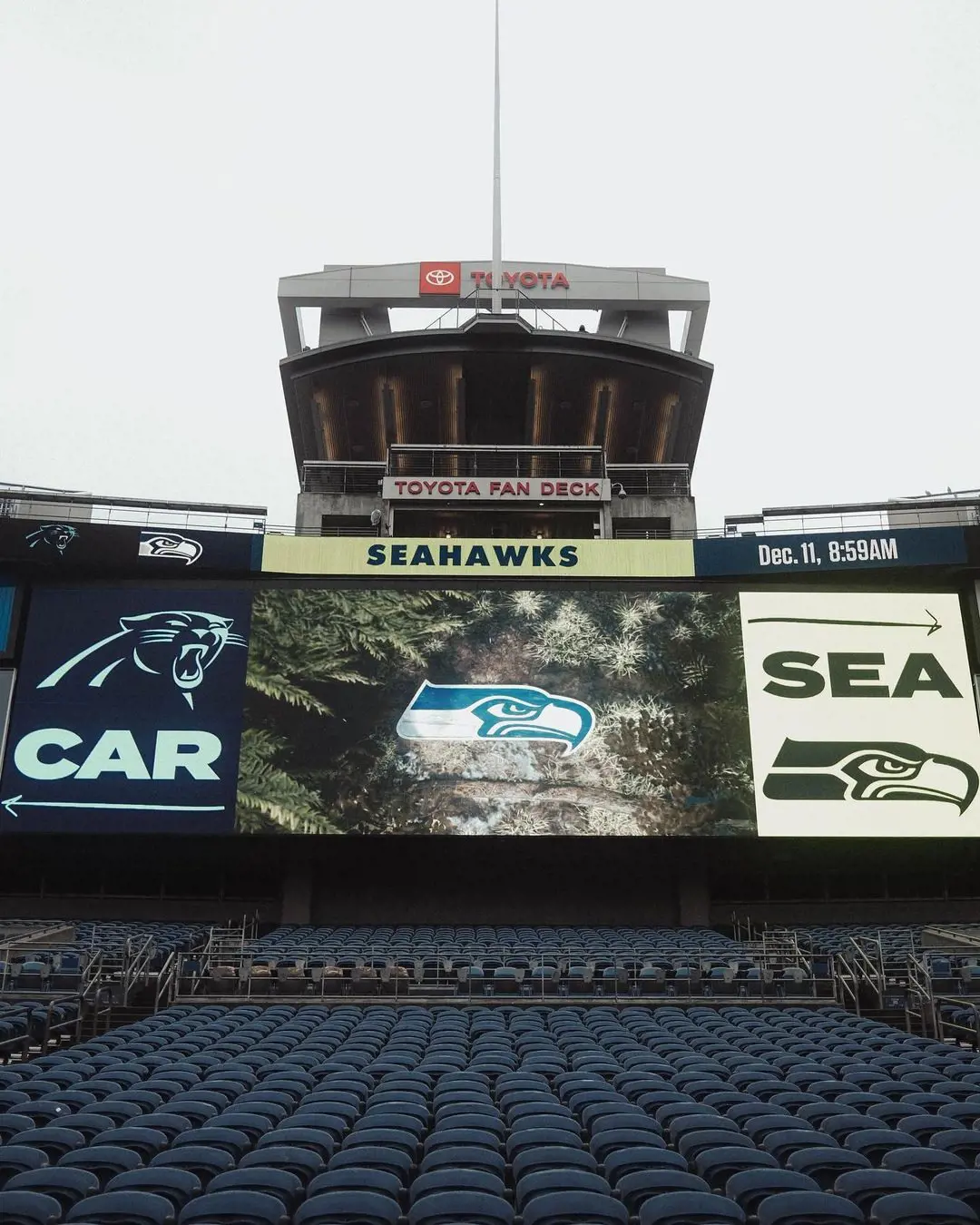 Lumen Field, home of the Seattle Seahawks, can accommodate more than 69,000 people.