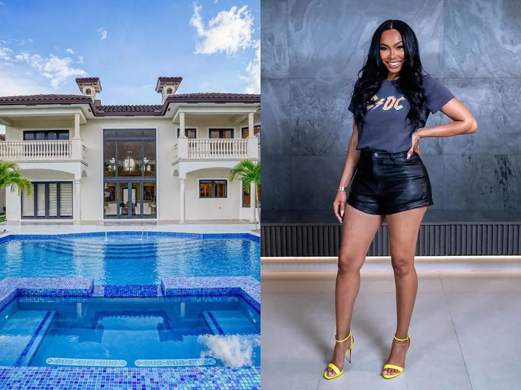 Aja listed 10,395 Sqft estate featuring 7 bedrooms and 8 bathrooms, a 2 story guesthouse on her Instagram account in 2020.