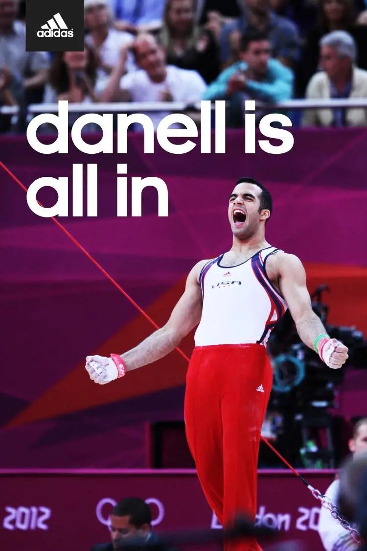 A promotional photo of gymnast Danell Leyva during his joining of Adidas in April 2013.