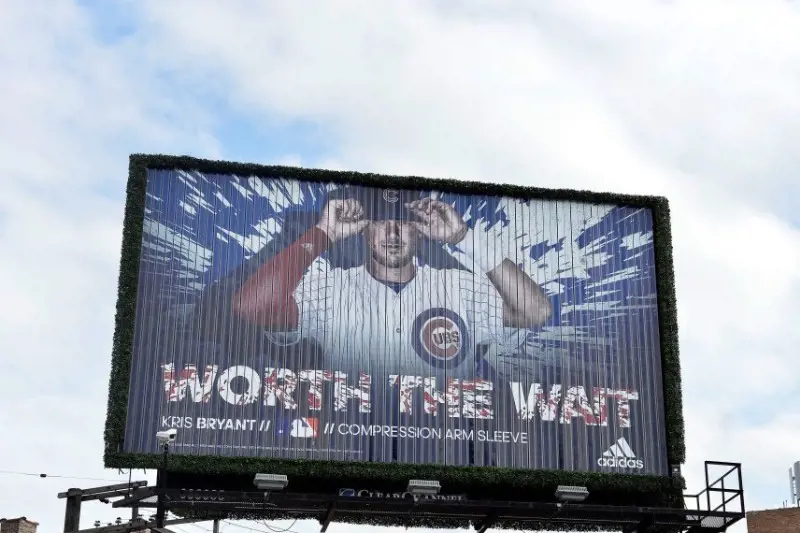 Adidas unveiled a billboard outside of Wrigley Field with caption 
