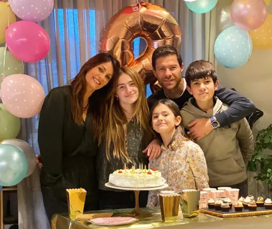 Emma Alonso celebrating her birthday with her parents and siblings.