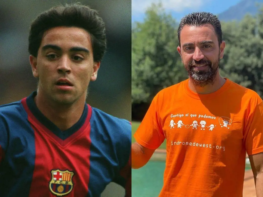 Xavi with Barcelona at age 14 in 1992 and he is the manager of Barcelona in 2022