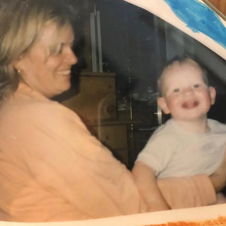 Jannik posted his childhood picture on an occassion of Mother's Day 