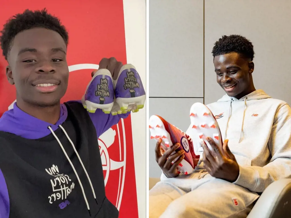 Bukayo signed endorsement deal with New Balance in 2021.