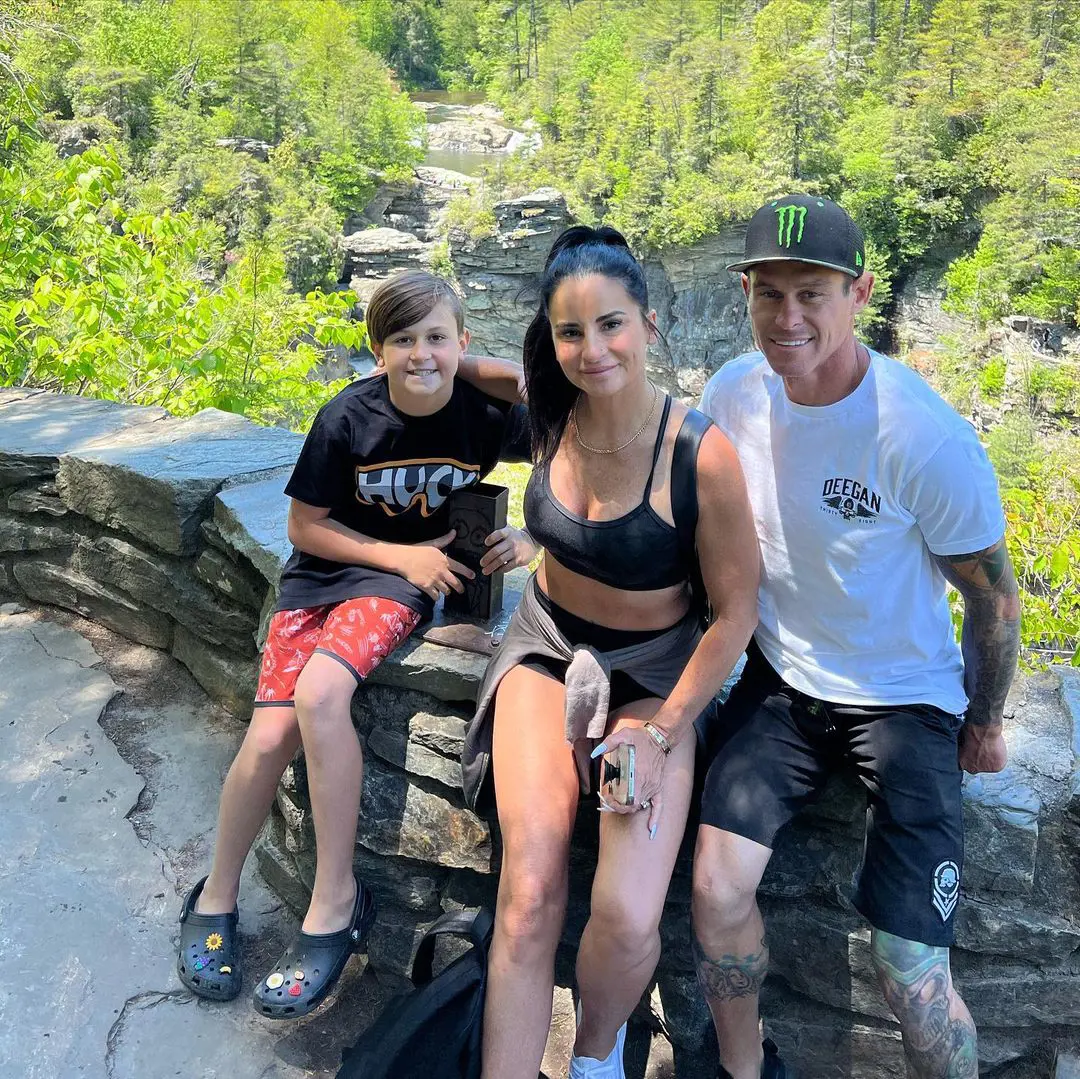 Brian with Marrisa and Hudson during their vacation trip to Linville Falls Trail in May 2022