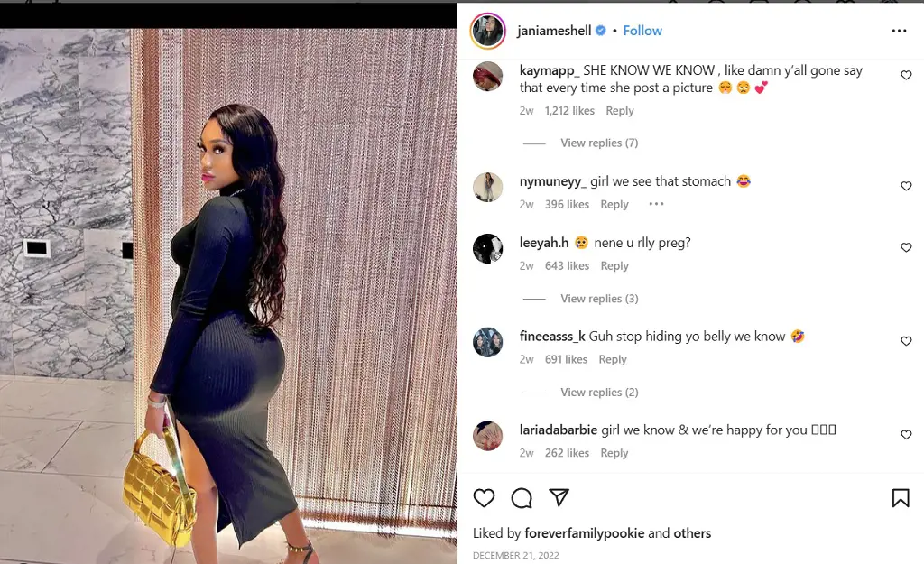 Fans speculated Jania was pregnant before she announced it.