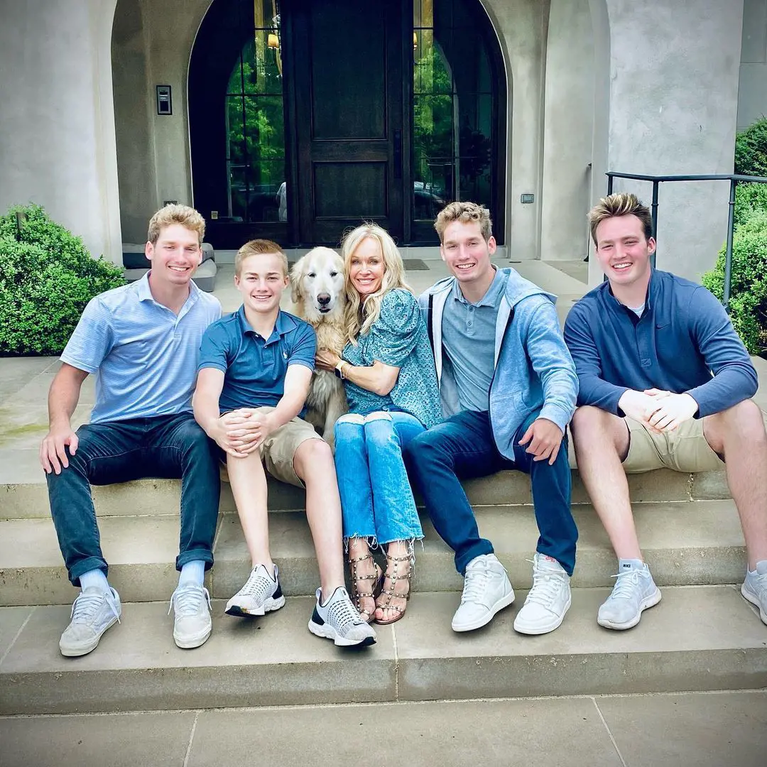 Allison celebrating Mother's day with her four boys in May 2021