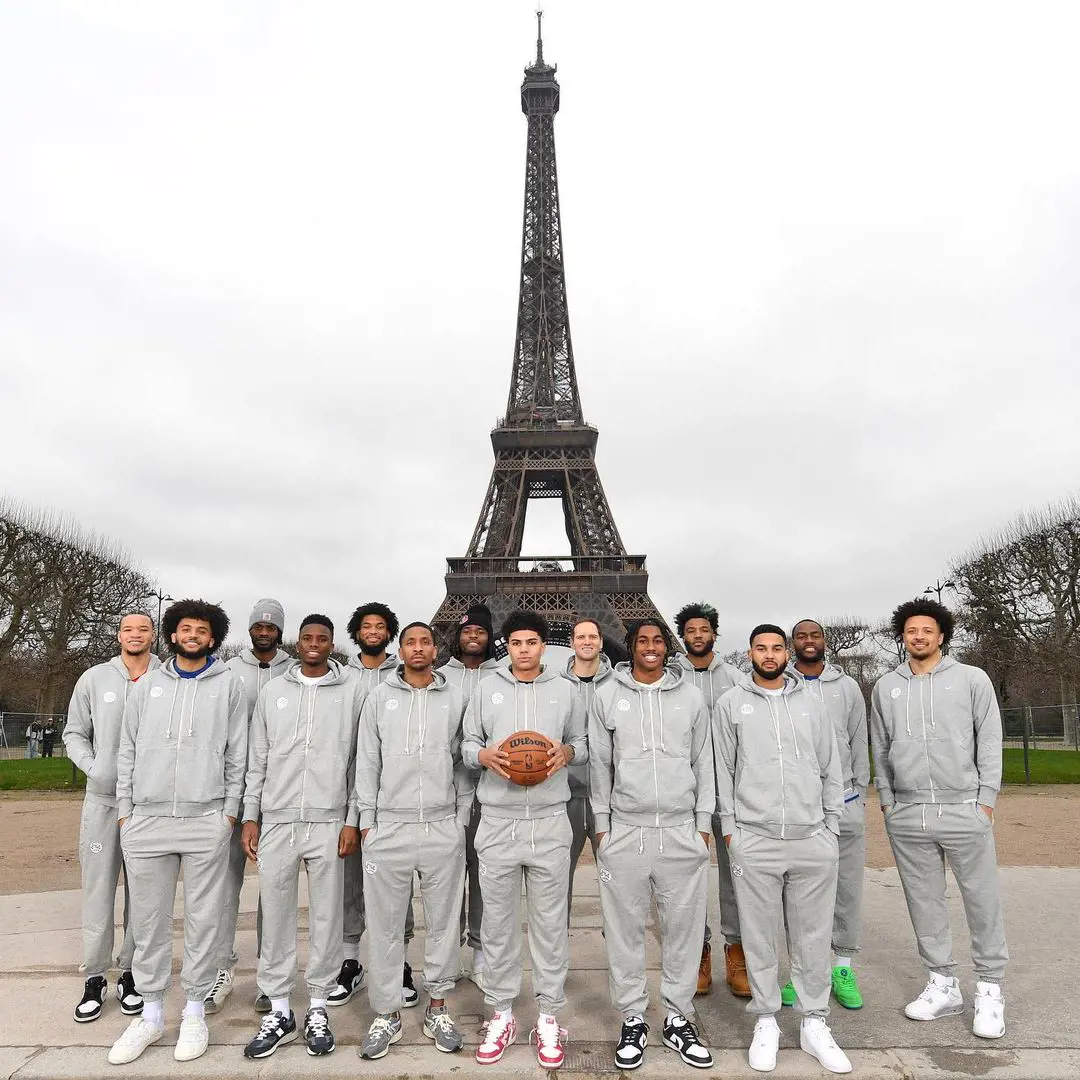 Detroit Pistons visited the Eiffel Tower in January 2023.