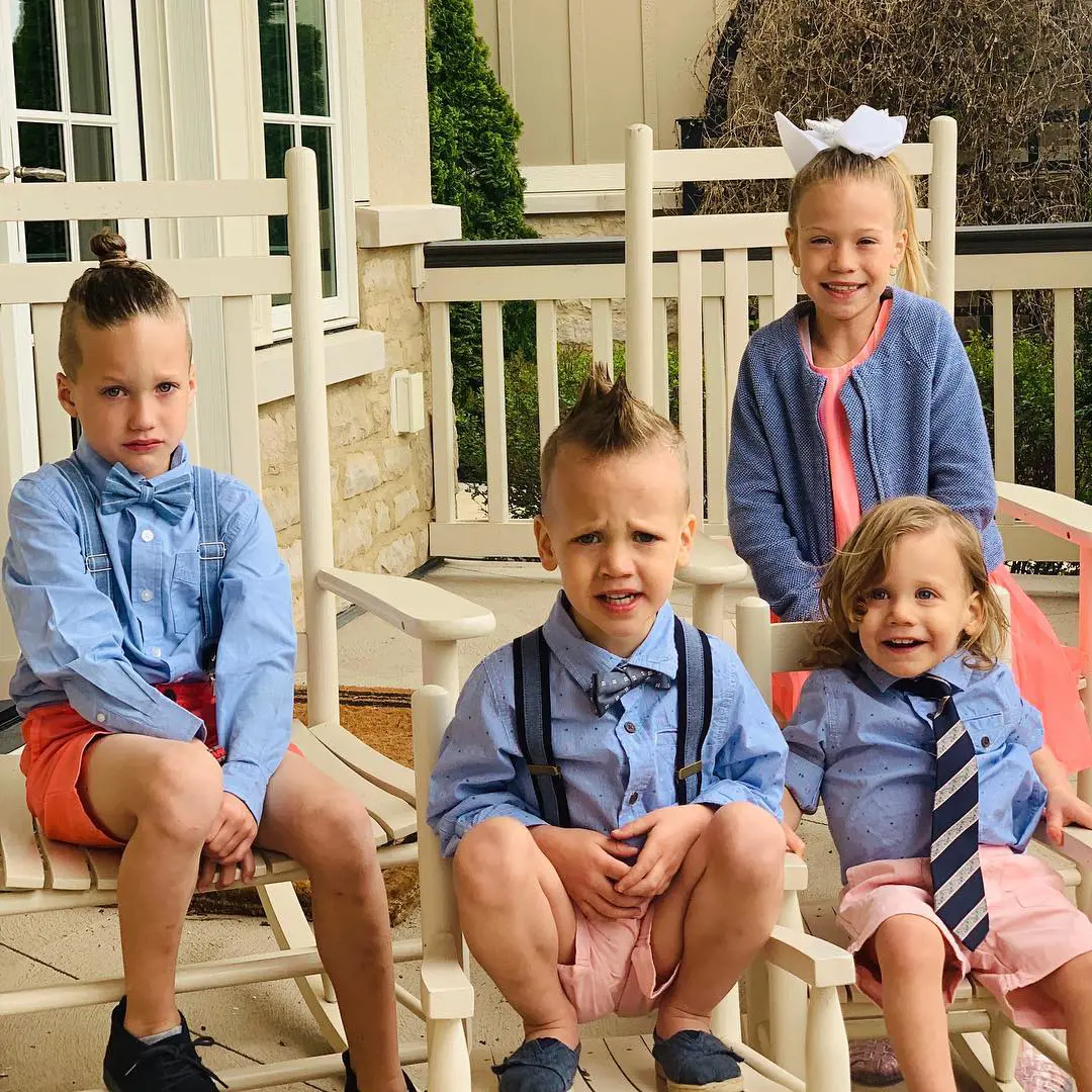 A.J and Laura Hawk's children relishing Easter in April 2019