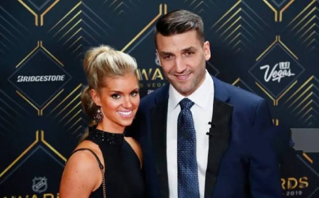 Stephanie with her husband Patrice at the 2019 NHL Awards at Mandalay Bay Resort and Casino.(Photo by Jeff Speer)