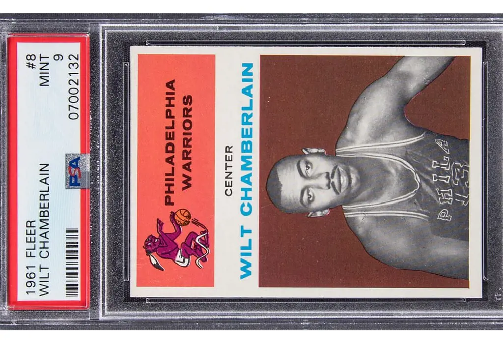 The 1961-62 Fleer #8 Wilt Chamberlain rookie card – PSA MINT 9
