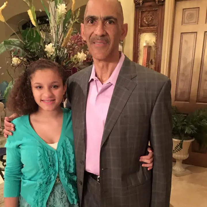 Dungy with his younger child, Jade, heading to father daughter dance in 2015