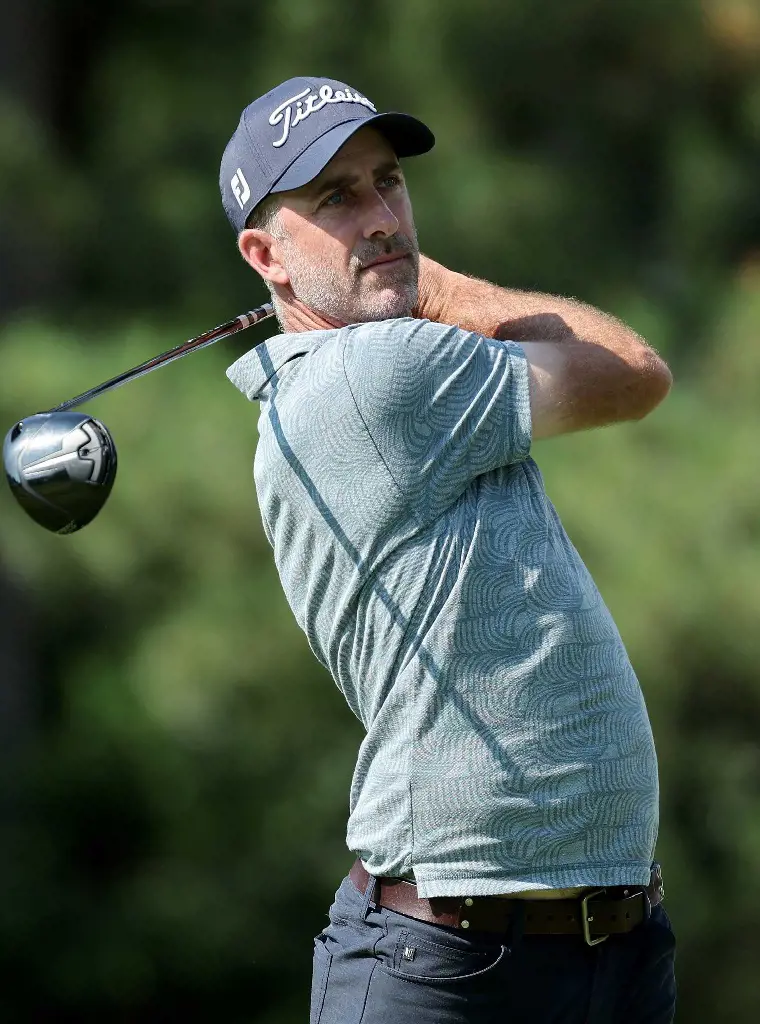 Ogilvy during the first round of the Rocket Mortgage Classic on 28 July 2022.