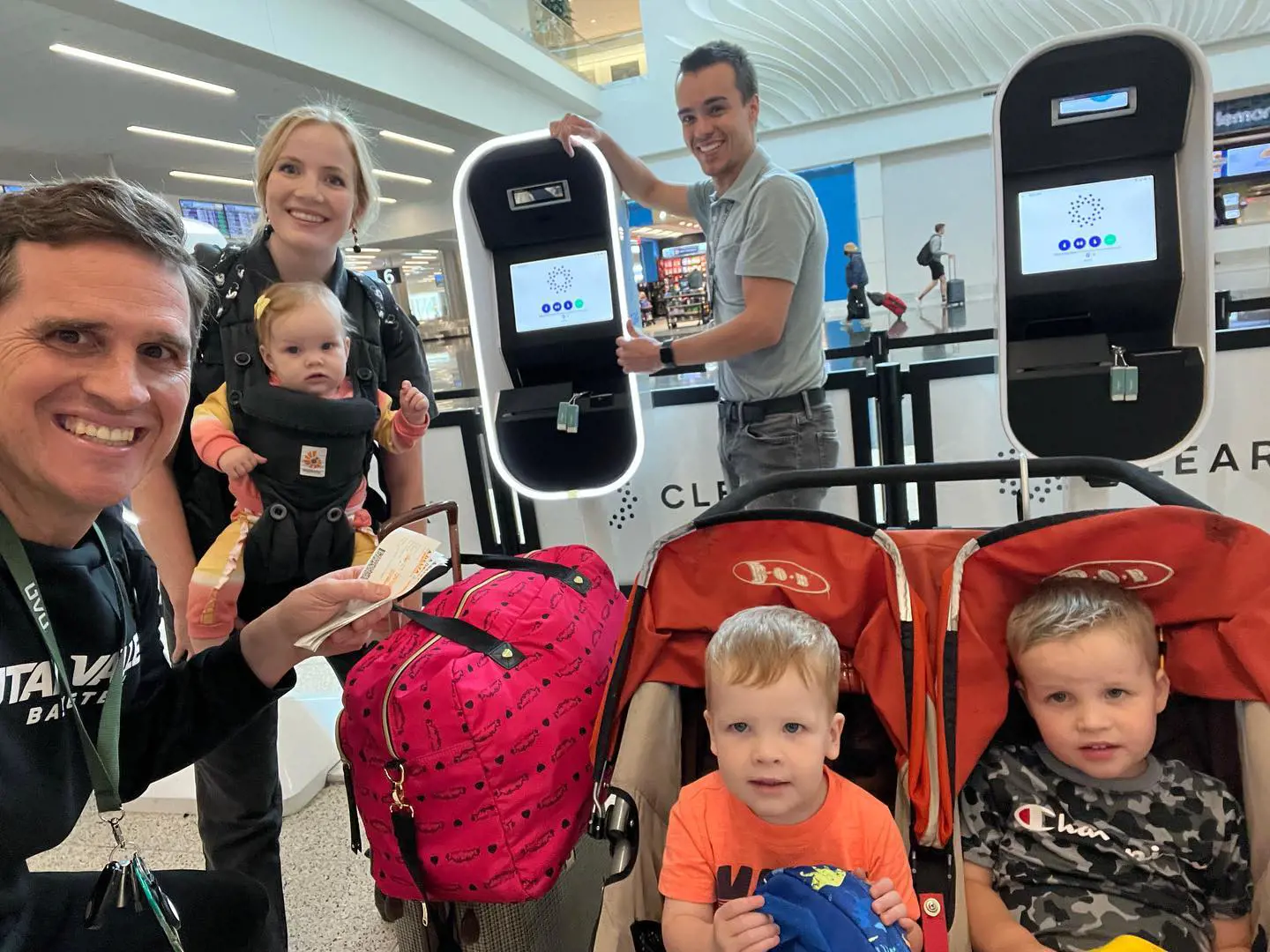 Madsen family at Salt Lake City International Airport on May 21, 2022.