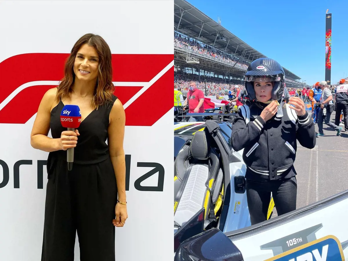 Danica Patrick as a Sky Sports reporter during 2021 Formula One in Texas 