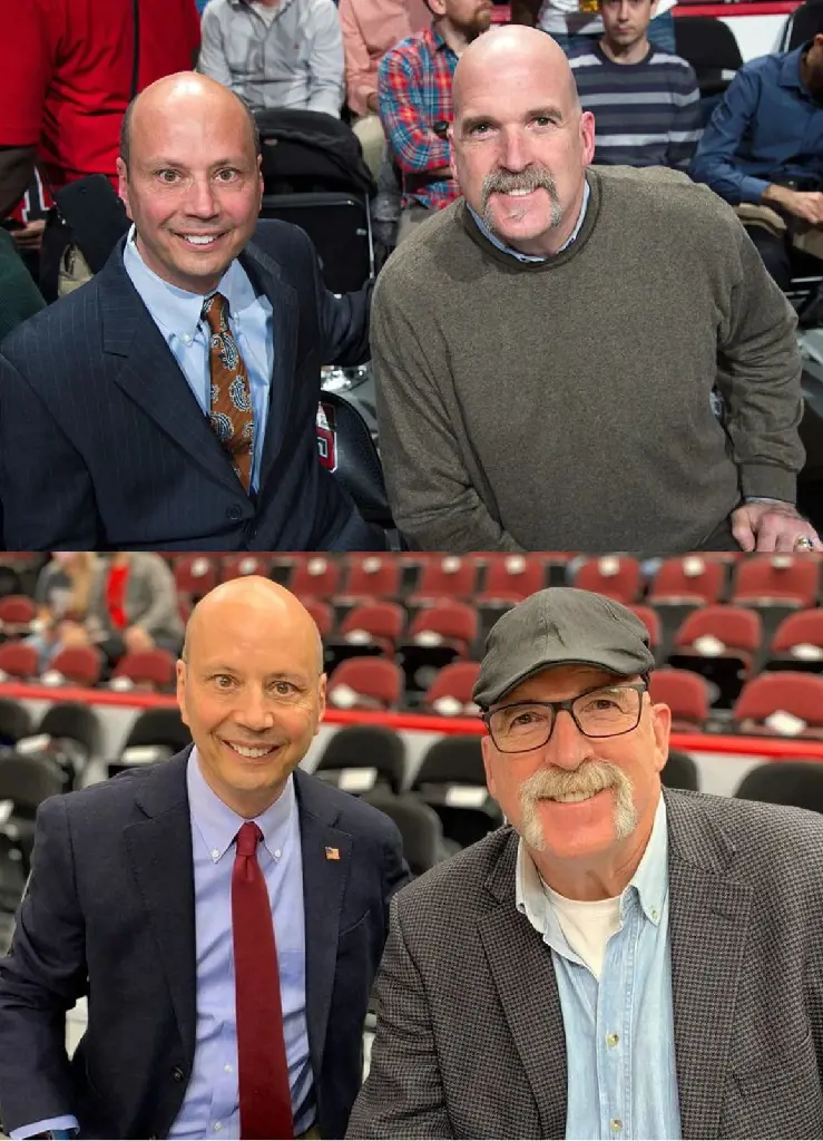 Chuck Swirsky and Wennington while working in the radio network in 2020.