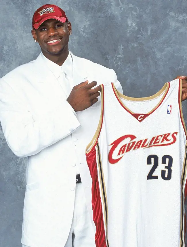 LeBron with the Cleveland Cavaliers jersey in 2003.