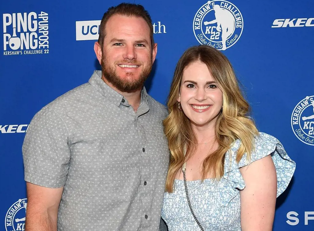 Max and Kellie supporting Kershaw's Challenge at Dodger Stadium in August 2022