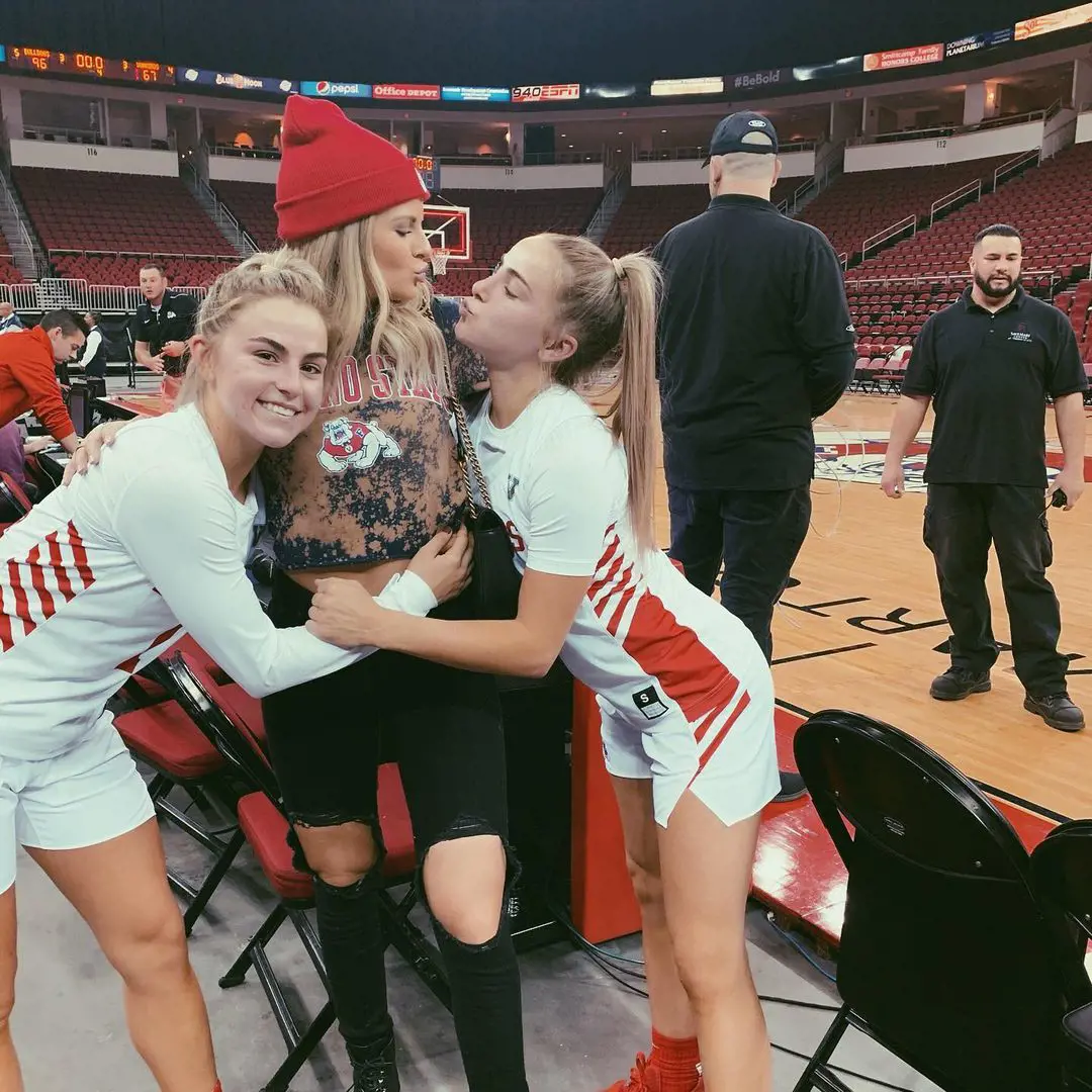 Brooke(middle) attended Hanna and Haley's game at Fresno State University.