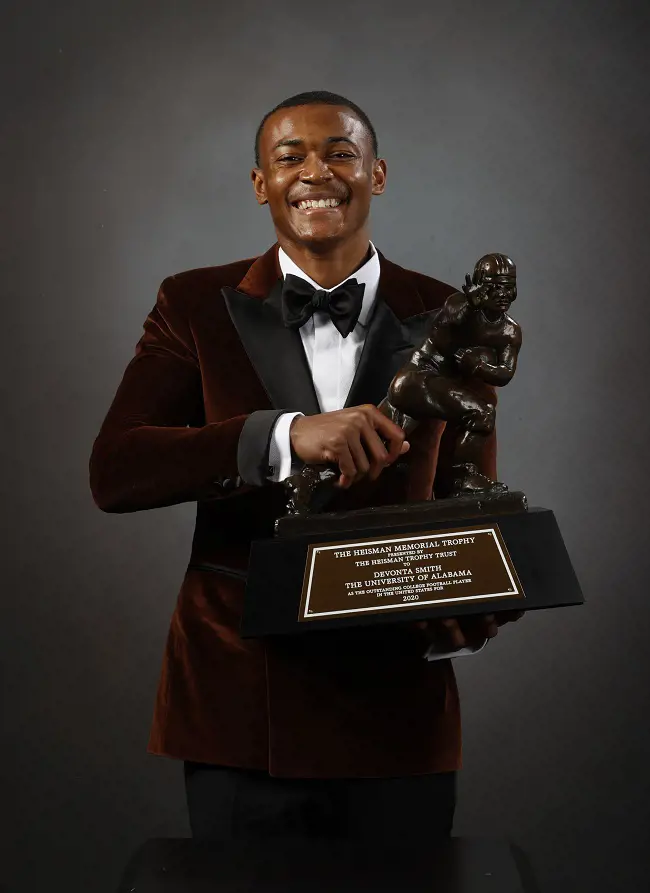 Smith posing with the coveted trophy on January 05, 2021 in New York. (Photo by Kent Gidley)