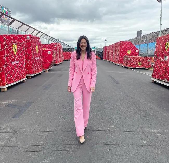 Tara at Australian Grand Prix track on 4 April 2022 before the official match begins.