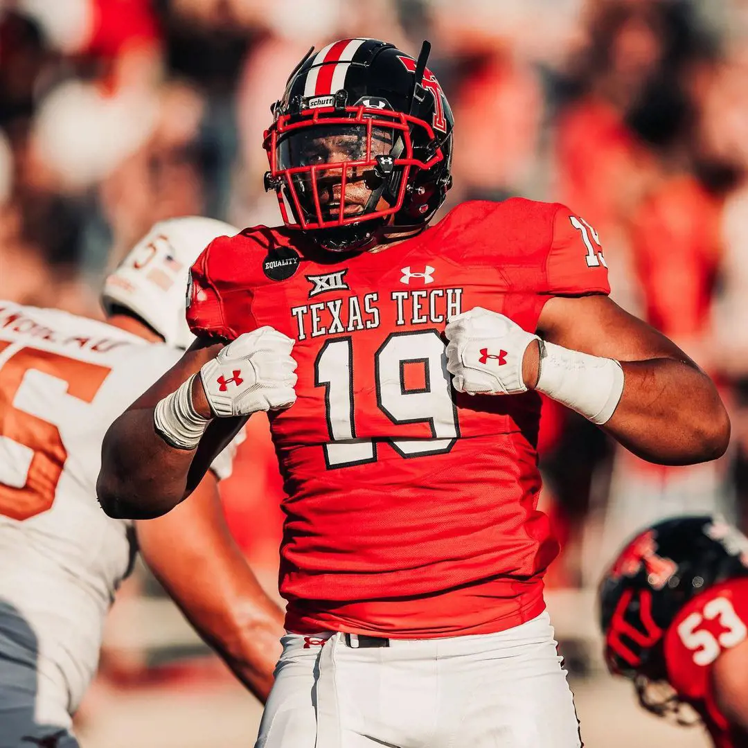 Tyree celebrates while playng for Texas Red Raiders in 2020