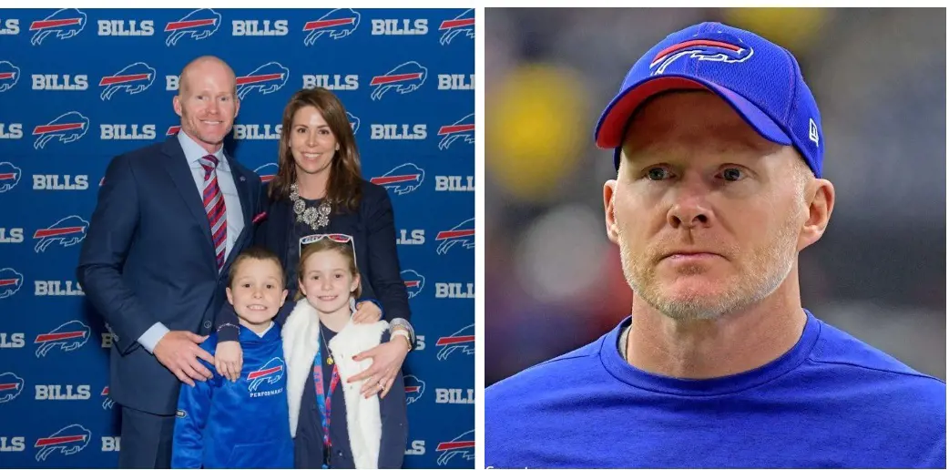 Sean Mcdermott attended the Buffalo Bills press conference with his kids and spouse.