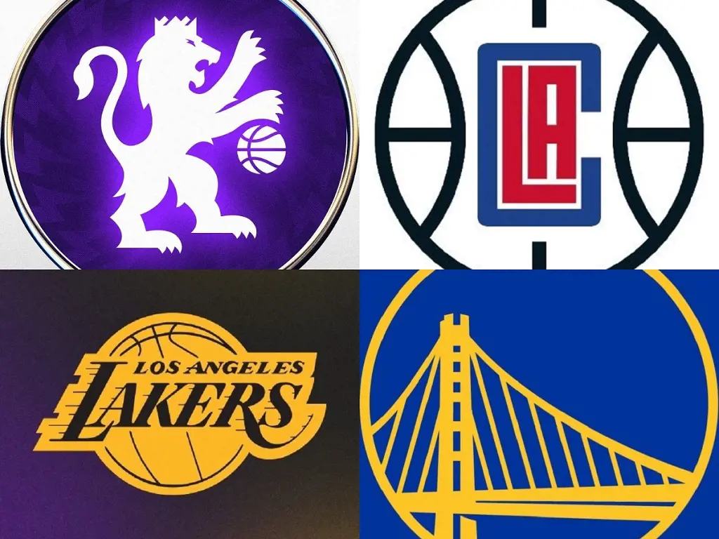 California based NBA basketball teams' logos.