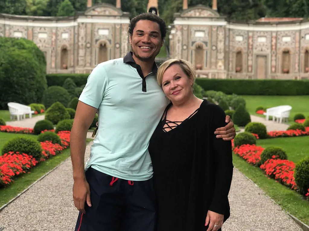 Sports telecaster Holly Rowe with McKylin Rowe during a trip in Italy in 2018.