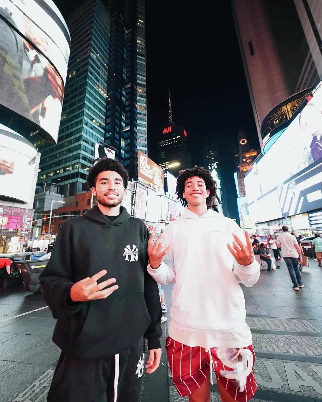 Jared and Jayce vibing in Times Square New York in August 2022